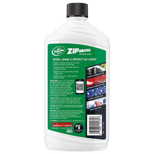 Turtle Wax Shampoo Automotriz con Cera de Carnauba Zip Wax – Limpieza y Brillo 16 oz