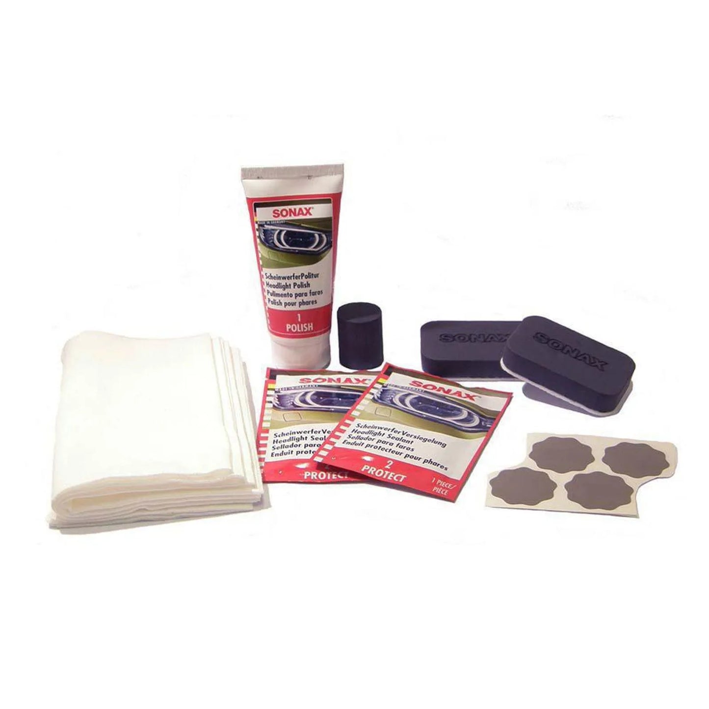 Sonax Kit de Restauración de Faros con Pulido y Sellado – Claridad y Protección