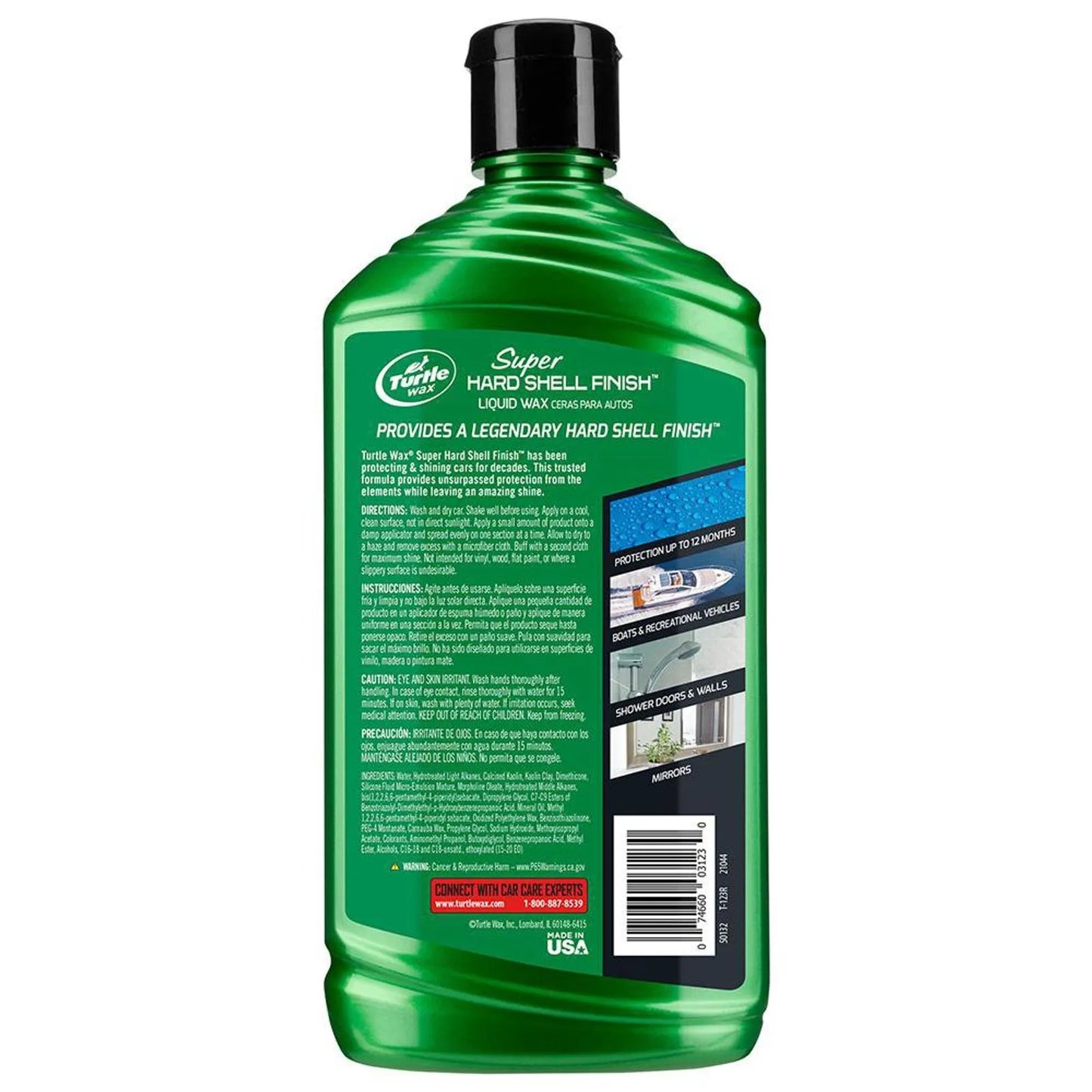 Turtle Wax Cera Líquida Super Hard Shell Finish – Brillo y Protección Duradera 473 ml